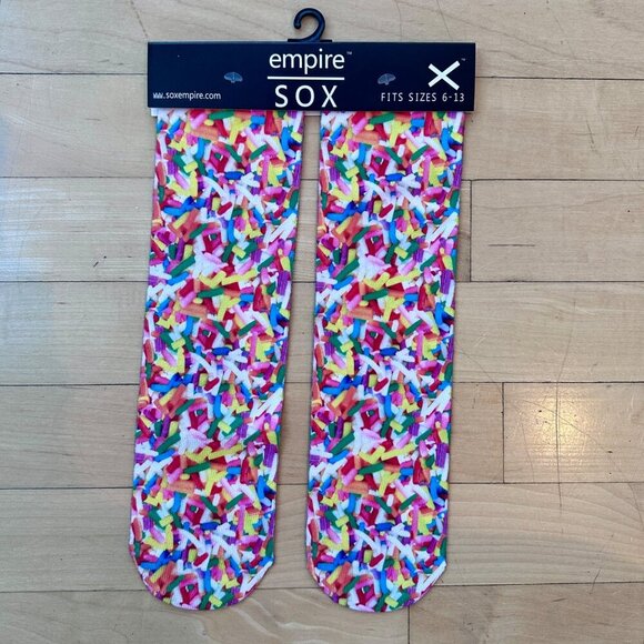 Empire Sox Multi Colorful Sprinkles Design Novelty Crew Socks Size Girl 6-13 - Picture 8 of 14